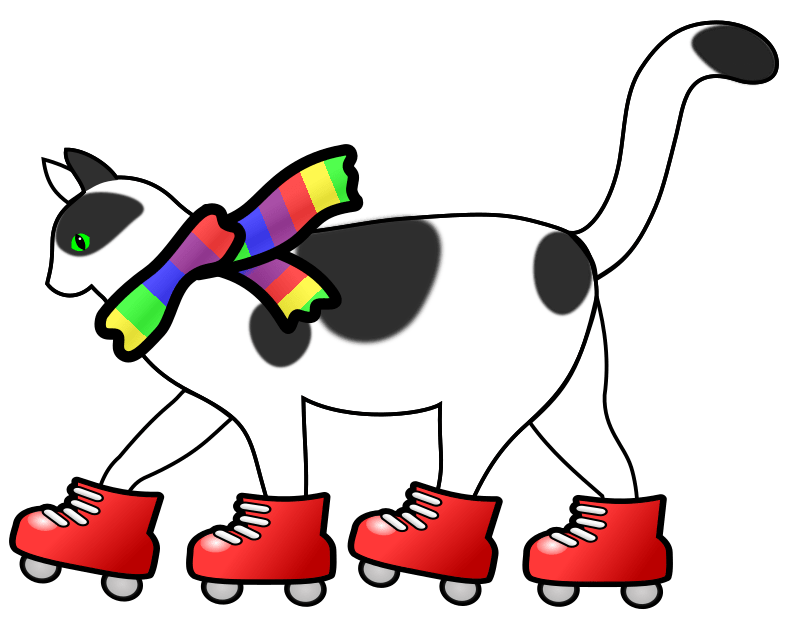 Roller Skating Cat Free SVG