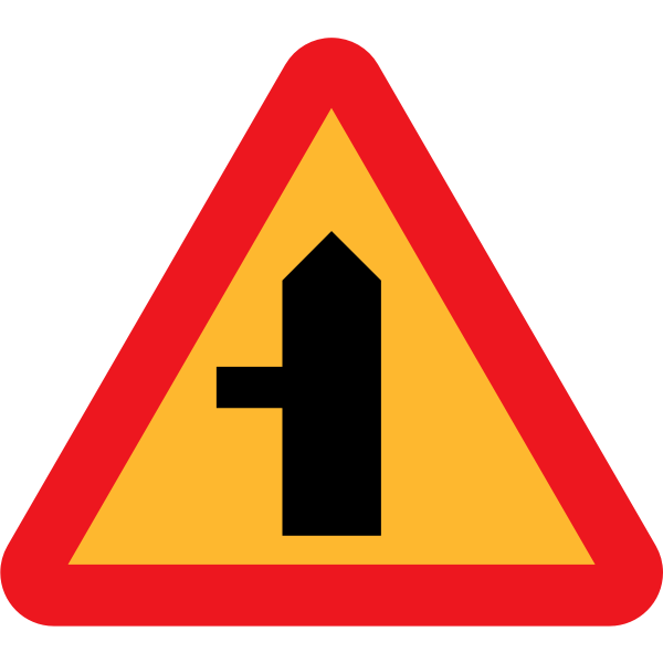 Intersection side road junction vector sign Free SVG