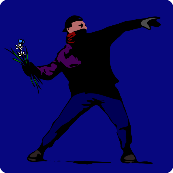 Throwing flowers Free SVG