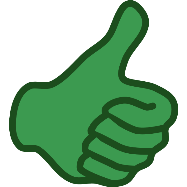 Vector image of green thumbs up hand Free SVG
