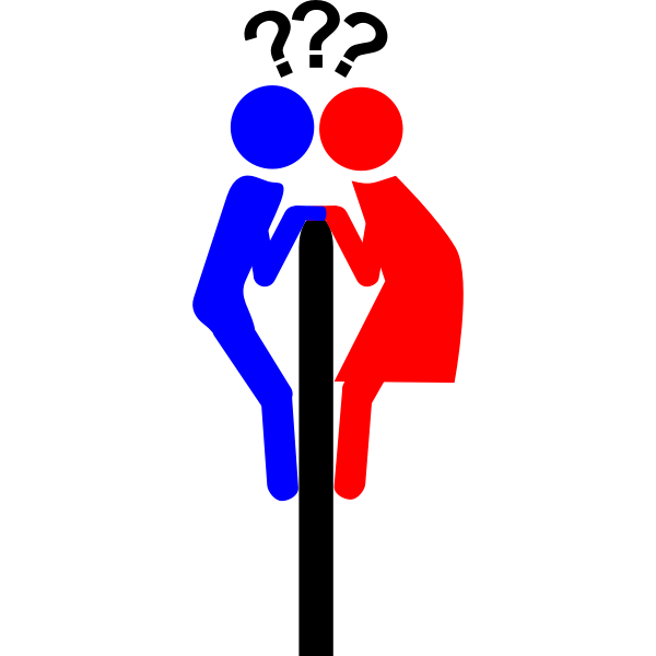 Vector drawing of public bathroom door signage Free SVG