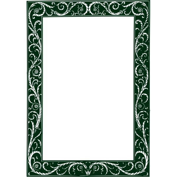 Vector image of green decorated thick border Free SVG