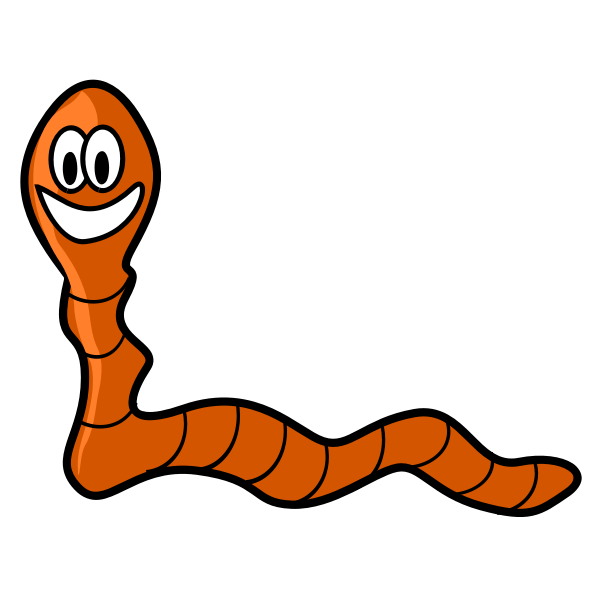 Vector illustration of happy cartoon worm Free SVG