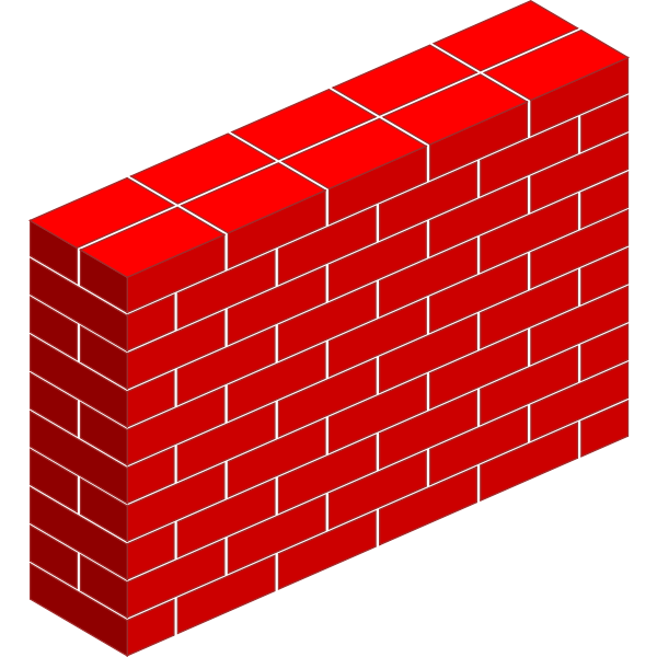 Simple red brick wall vector clip art Free SVG