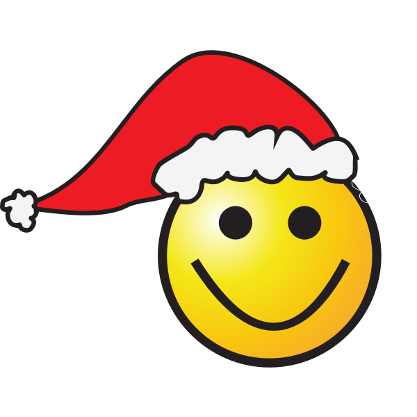 Smiley with elf hat vector Free SVG