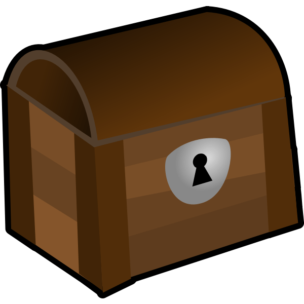 Vector image of closed wooden chest with a lock Free SVG