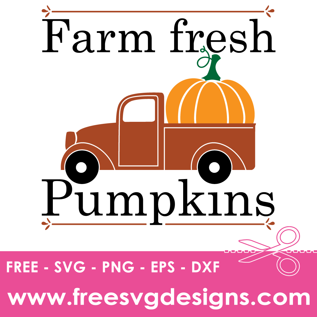 Fall Pumpkin Pick Up Truck Free SVG Files