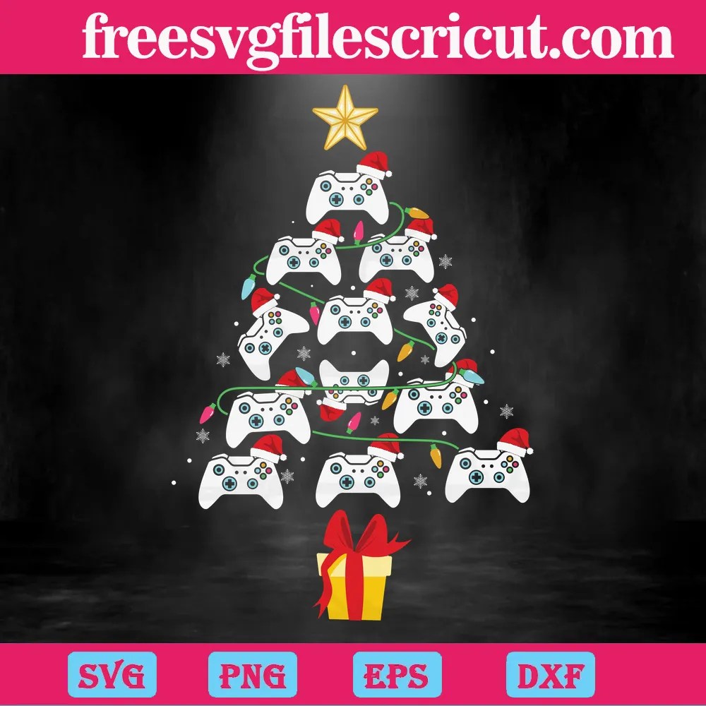 Christmas Game Controller Tree, Vector Files free svg files for cricut
