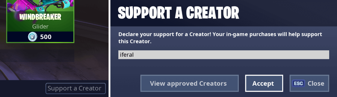How to SupportACreator in Fortnite