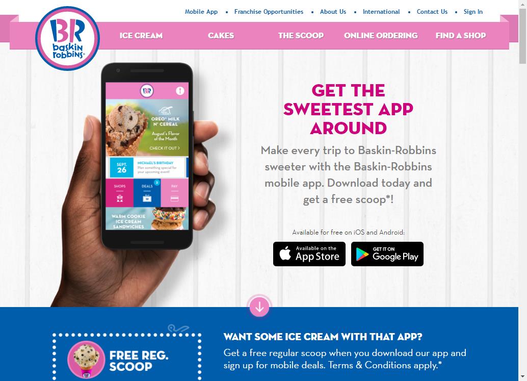 Free Scoop at Baskin Robbins FREE THINGY