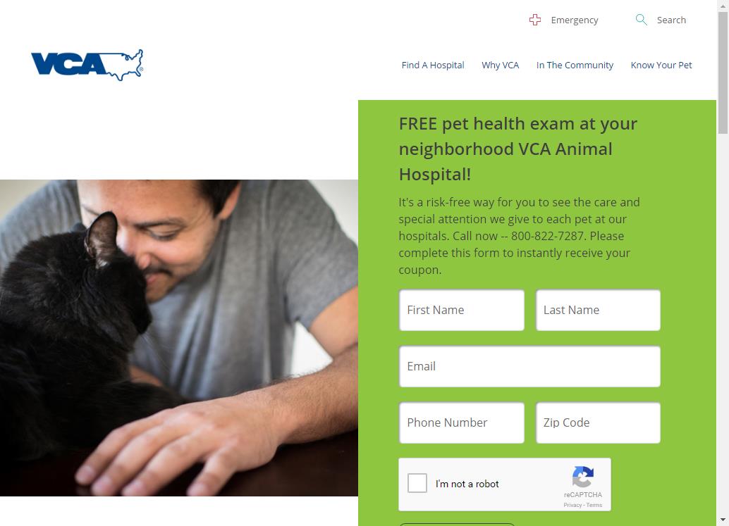 Free Pet Exam from VCA Hospitals FREE THINGY