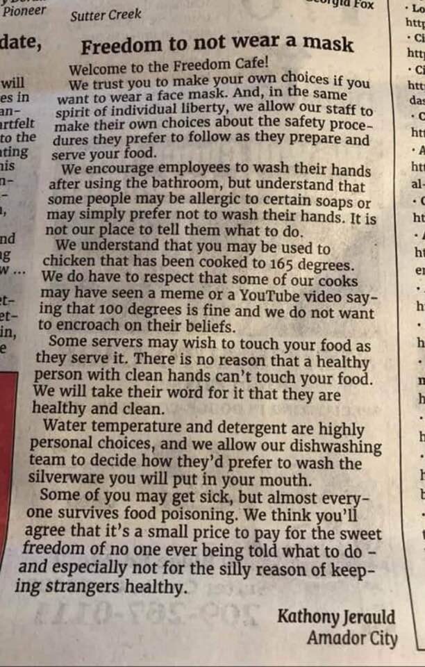 The Freedom Cafe Where everyone’s freedom is respected