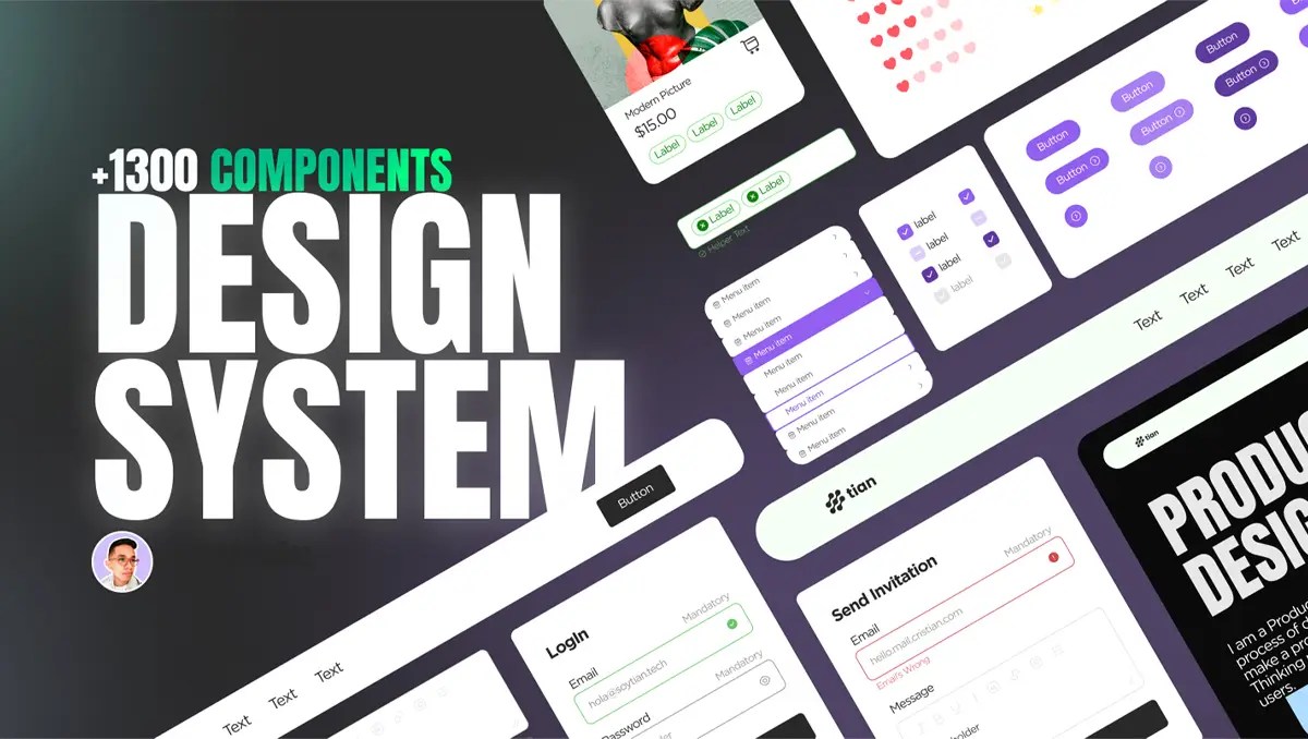 Free Design System UI Kit for Figma (+1300 Components)