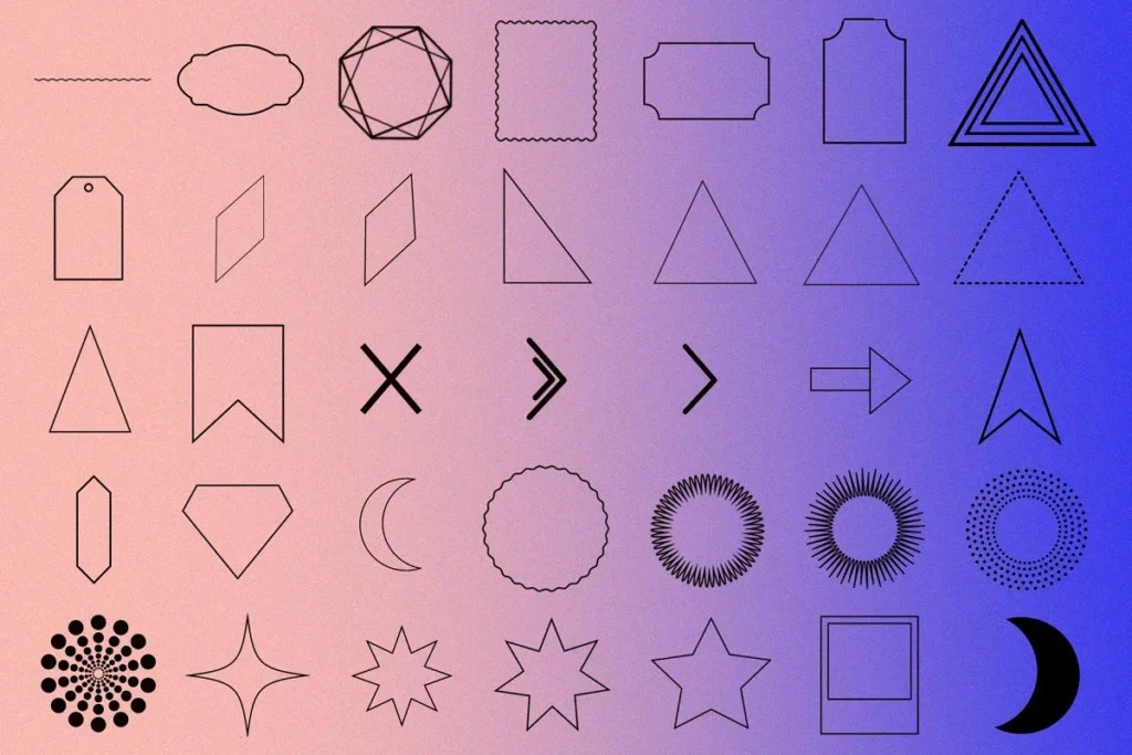 130 Free Procreate Geometric Shapes Stamp Brushes Free UI Resources