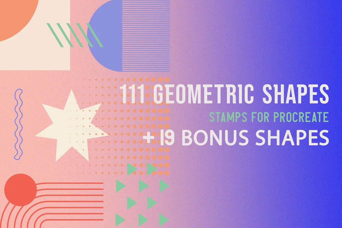 130 Free Procreate Geometric Shapes Stamp Brushes Free UI Resources