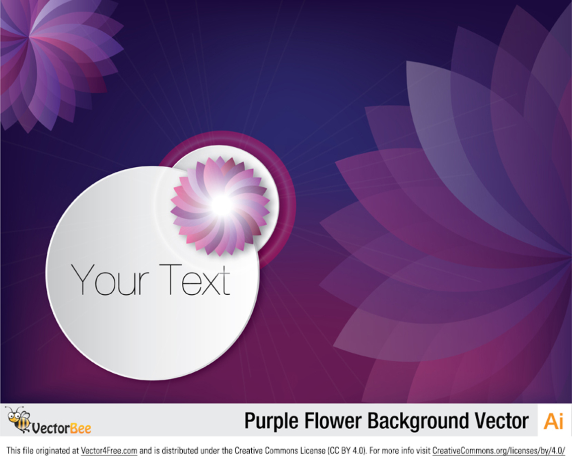 Purple Flower Background Vector