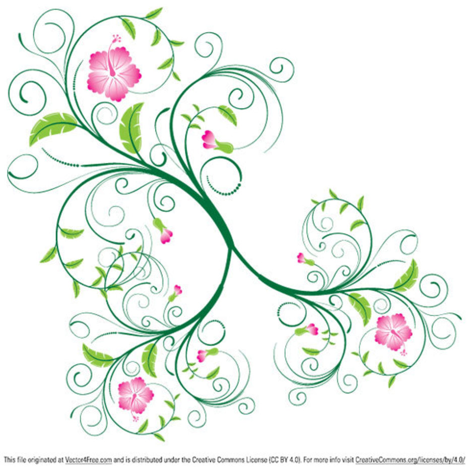 Free Swirl Floral Vector