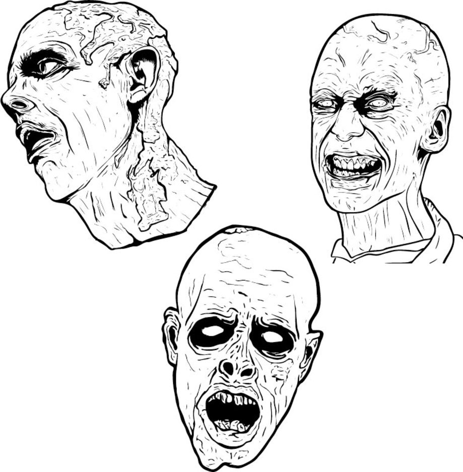 3 Free Illustrated Scary Zombies FreeVectors