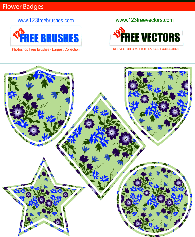 Flower Badges FreeVectors