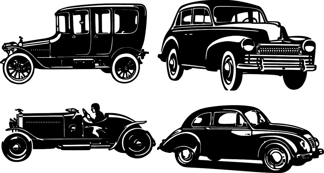 Old Car Silhouette SVG