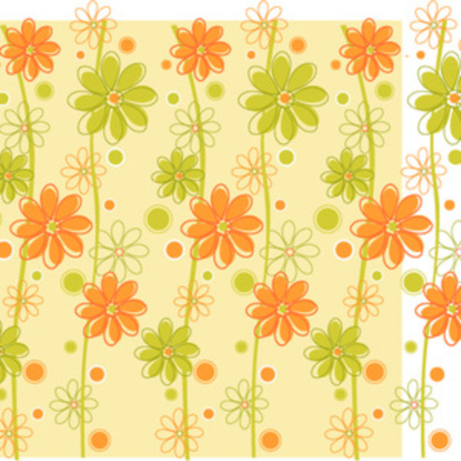 Green & Orange Floral Background FreeVectors