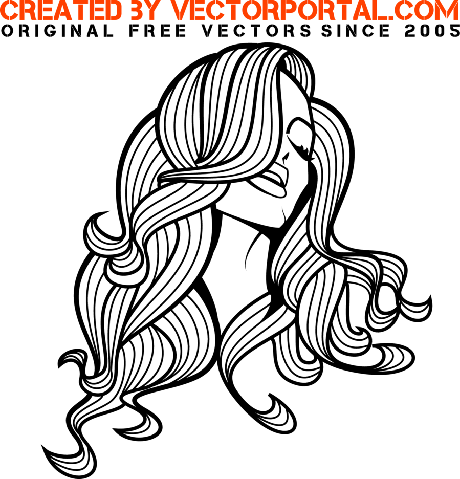 Beautiful Girl Vector Portrait FreeVectors