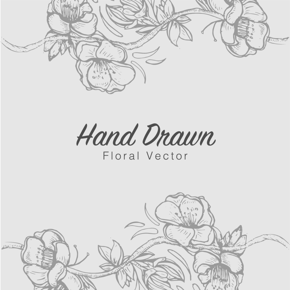 Hand drawn floral vector FreeVectors