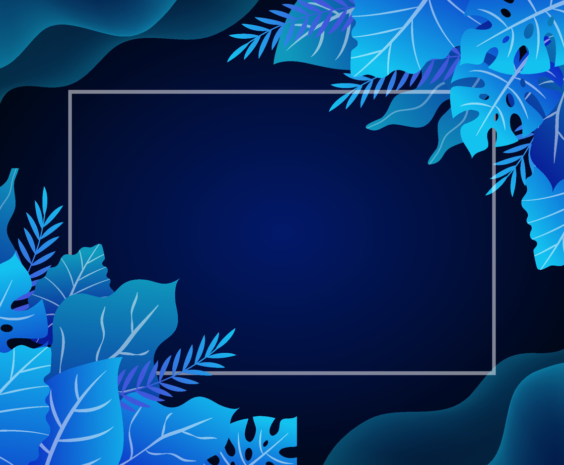 Blue Leaves and Frames Background FreeVectors