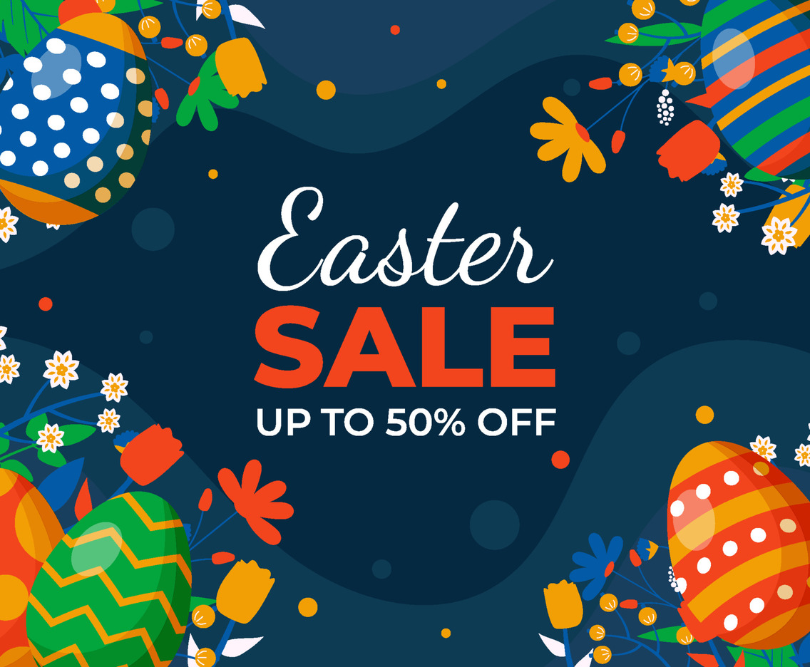 Flat Easter Sale Background