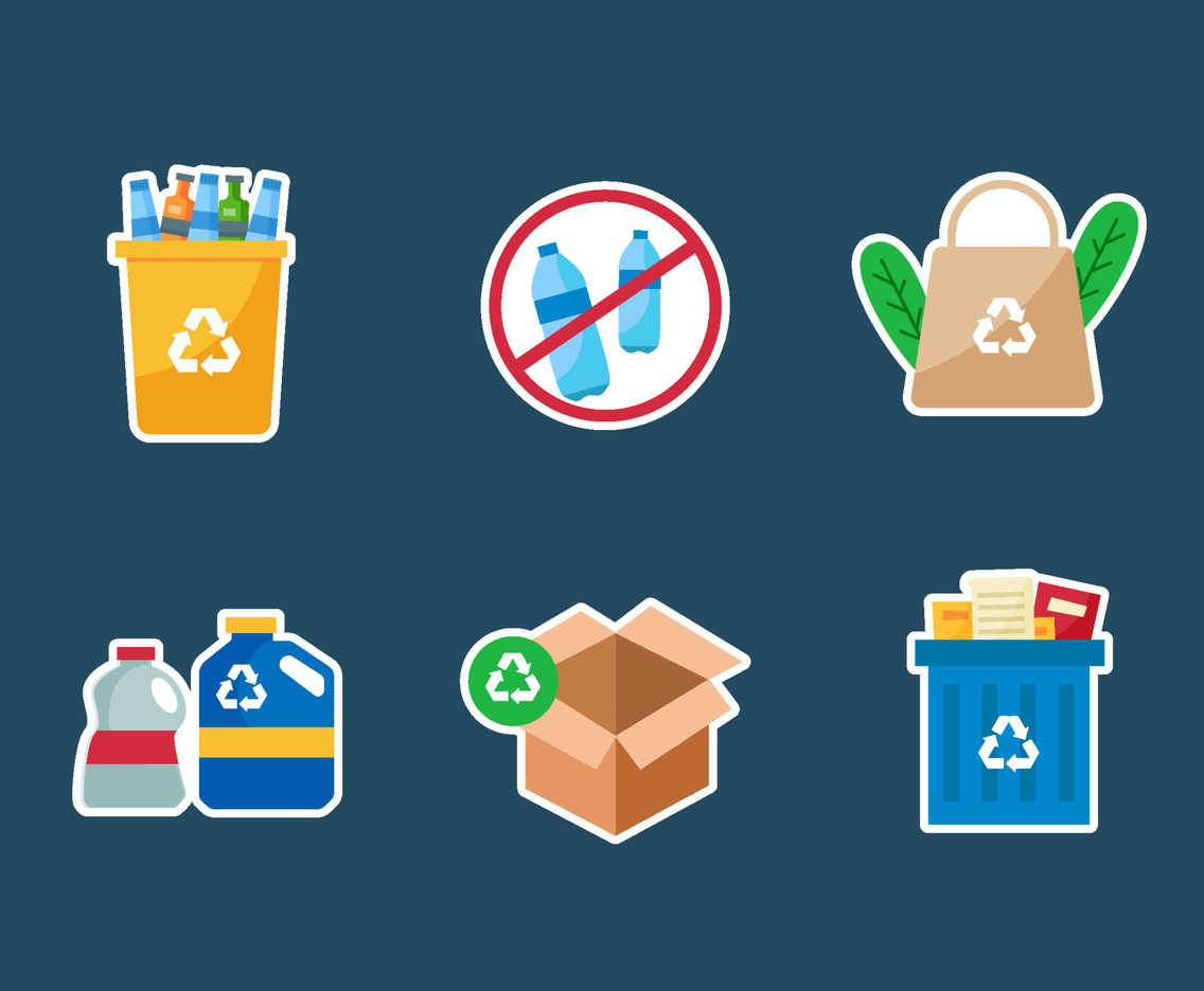 Recycling Stickers Set