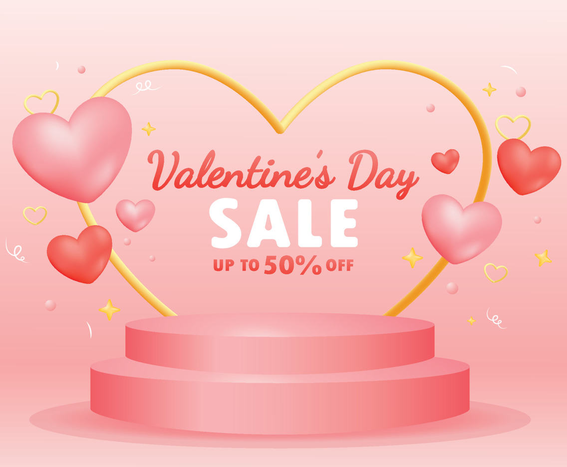 Valentine's Day Sale Background FreeVectors