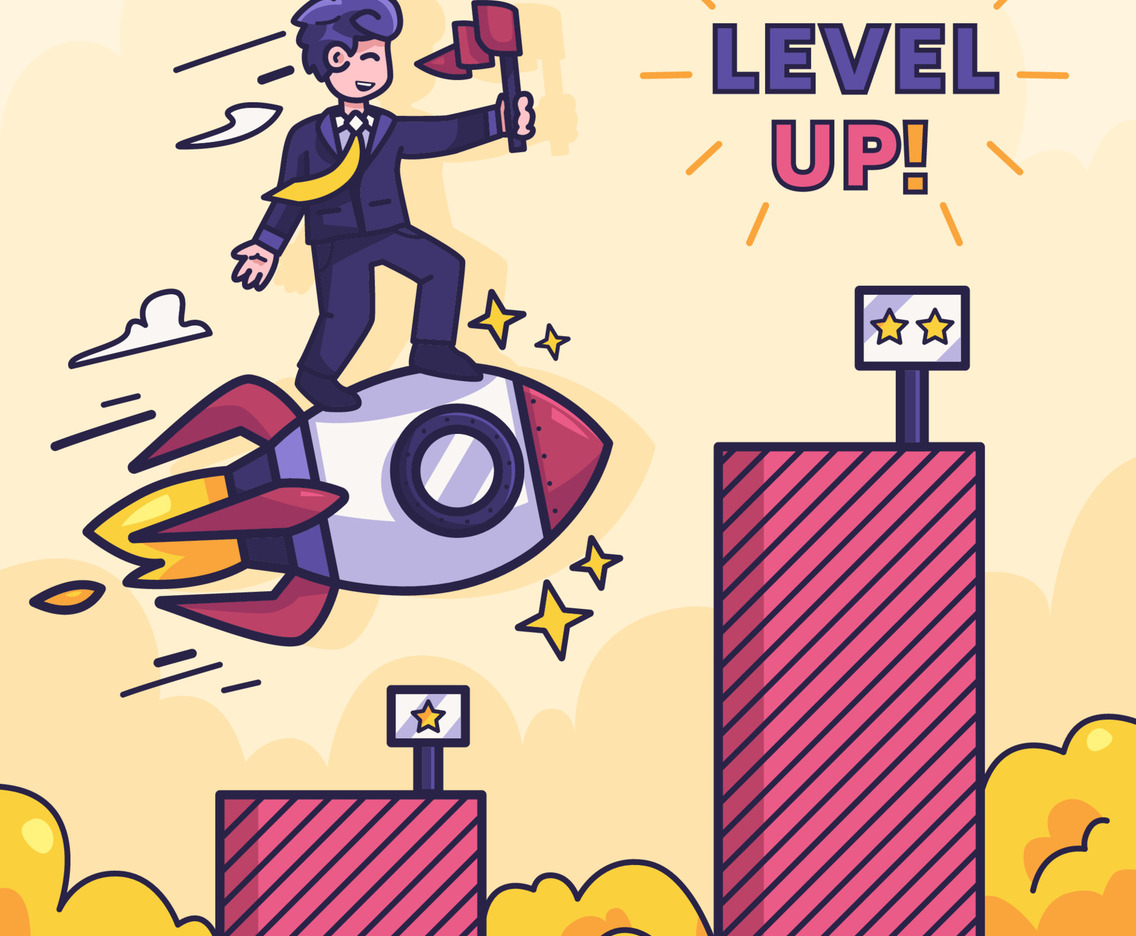 Career Level Up Concept