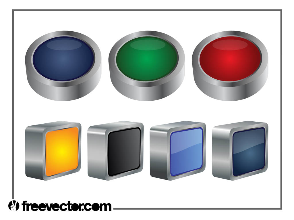 3 D Buttons Graphics Vector Art & Graphics