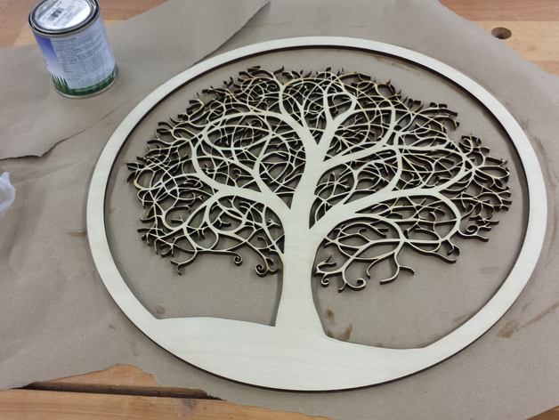 Free laser cut tree cnc cutting design cdr file download Free Vector