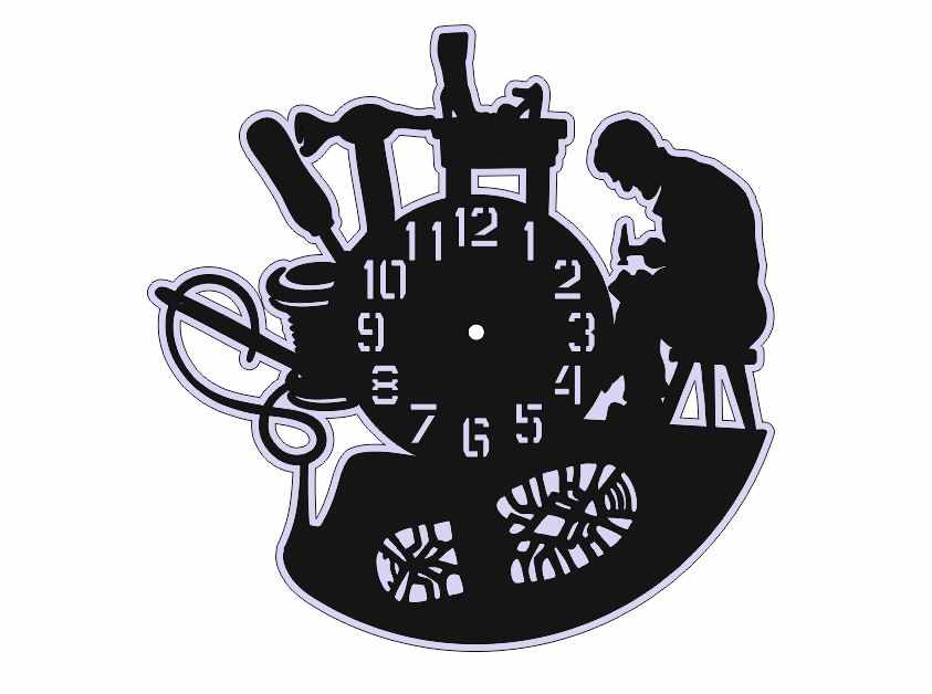 Laser cut Vinyl Clock Vector Free Download Free Vector
