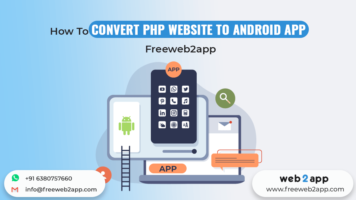 How To Convert PHP Website To Android App Freeweb2app » Convert Website
