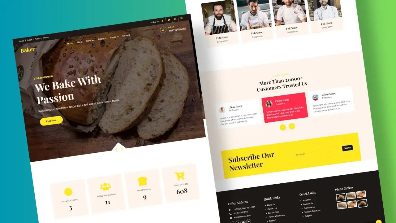 Bakery Website Design Cake Free website template HTML CSS FreeWebsiteCreate