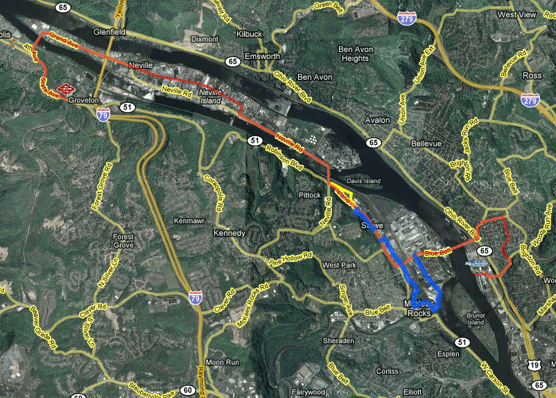 Trip Report, Montour Trail mile post 0.0 to/From Chateau Trailhead