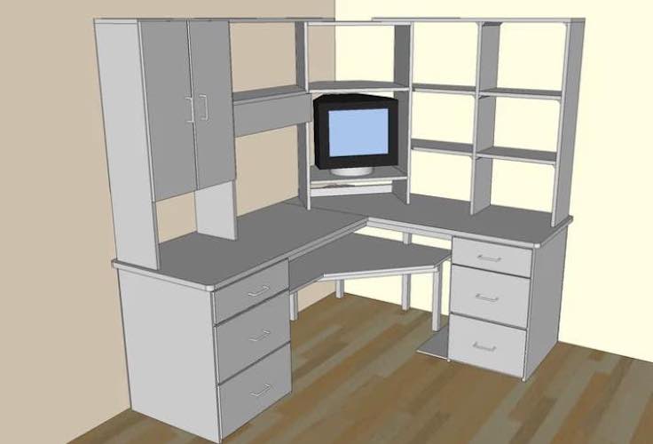 Corner Desk With Upper Storage Free Woodworking