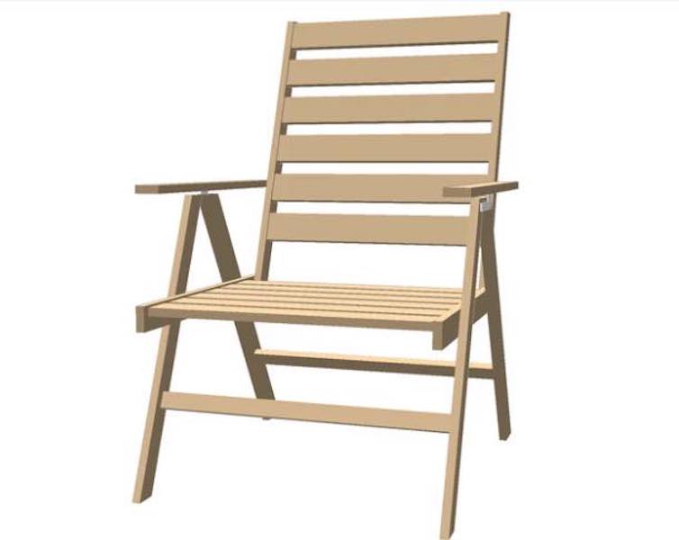 Deck Chair SketchUp Free Woodworking