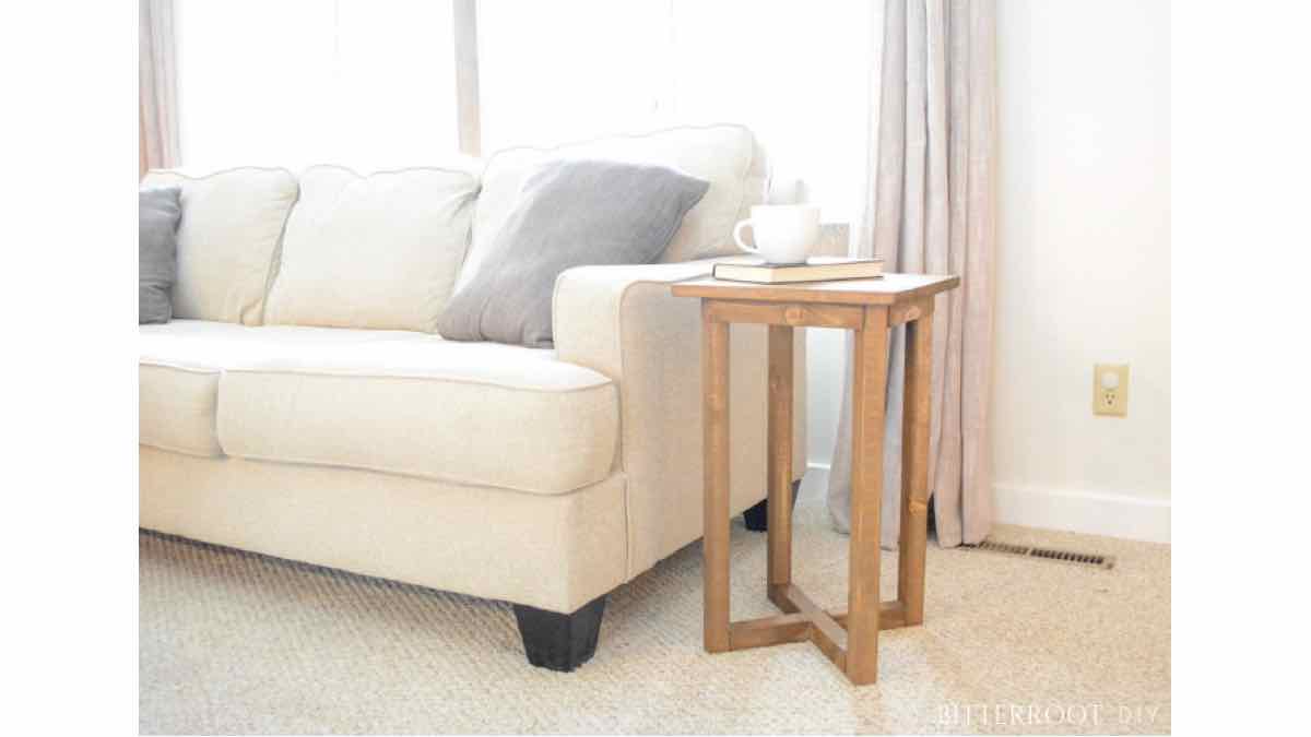 End Table with X Base Free Woodworking