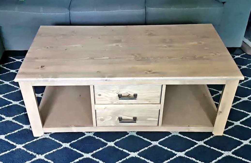 1.1 cut boards to the top. Coffee Table With 2 Drawers Free Woodworking Plan Com