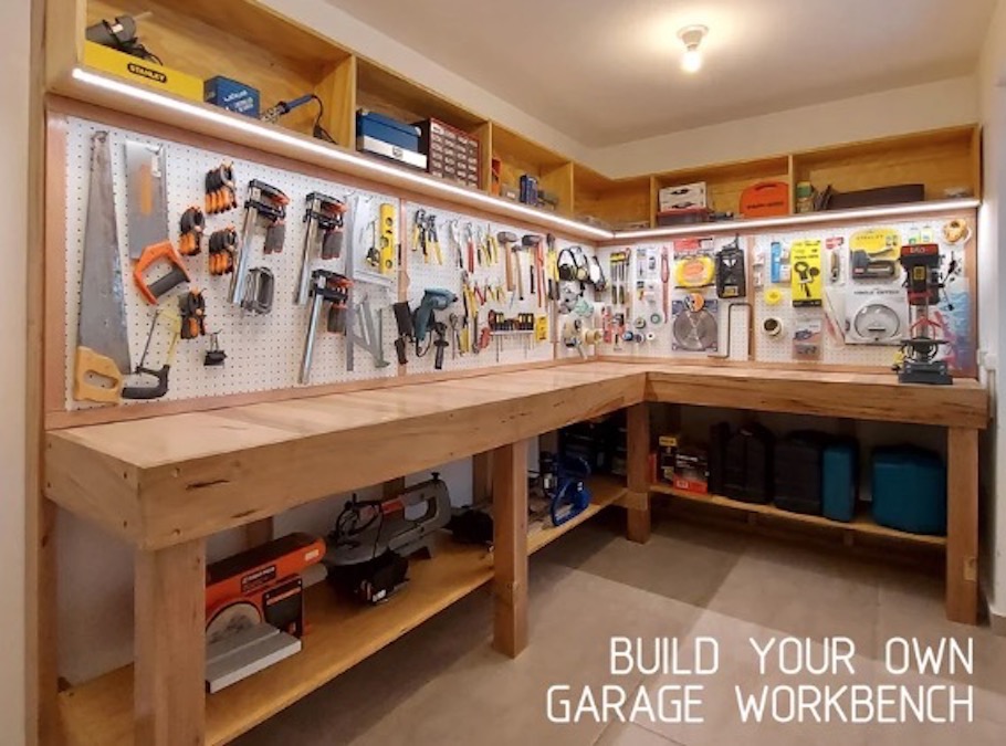 Workbench, Pegboard, And Storage Free Woodworking