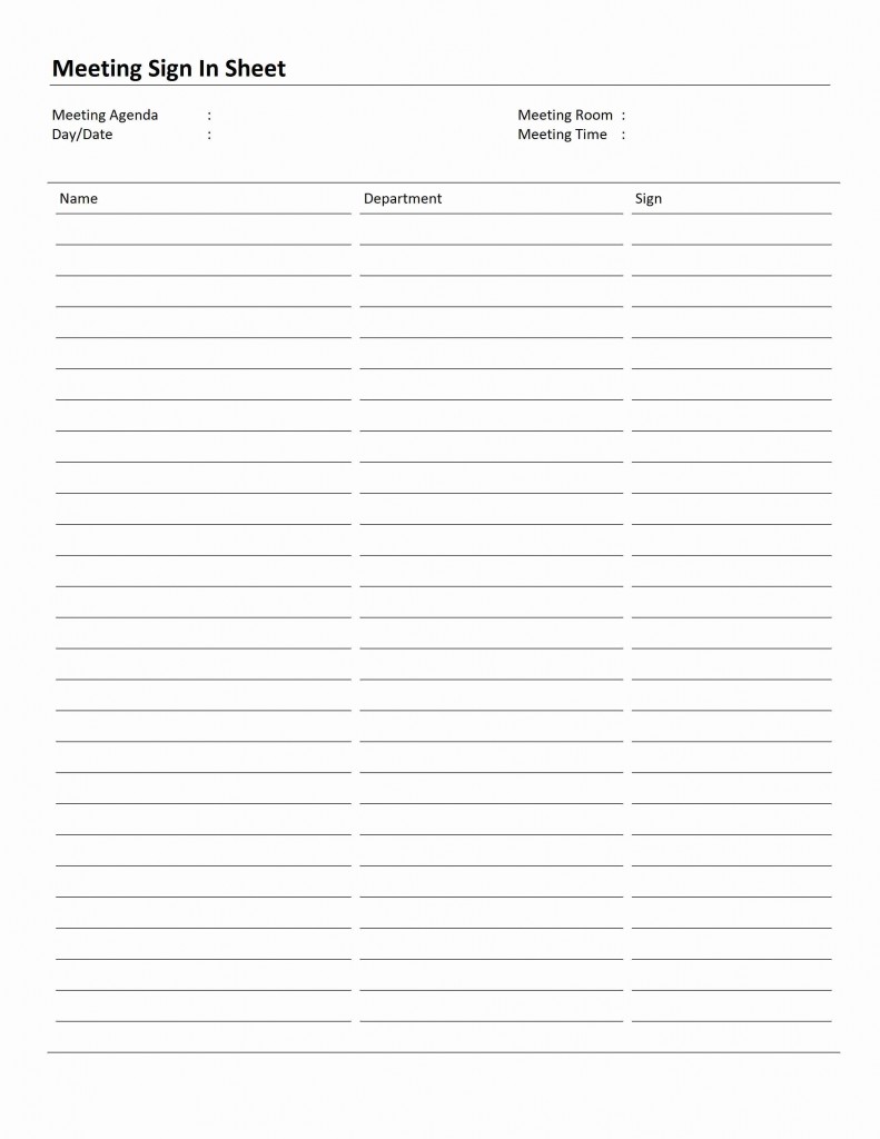 Meeting Sign In Sheet