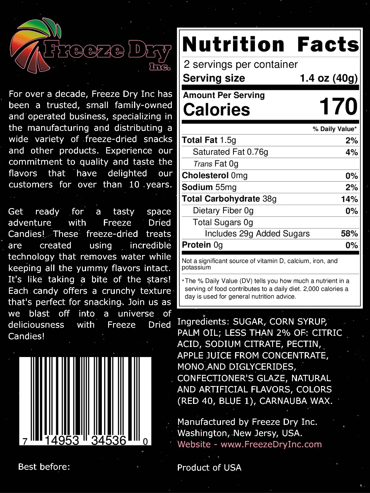 Freeze Dried Candies (Variety Pack) Freeze Dry Inc