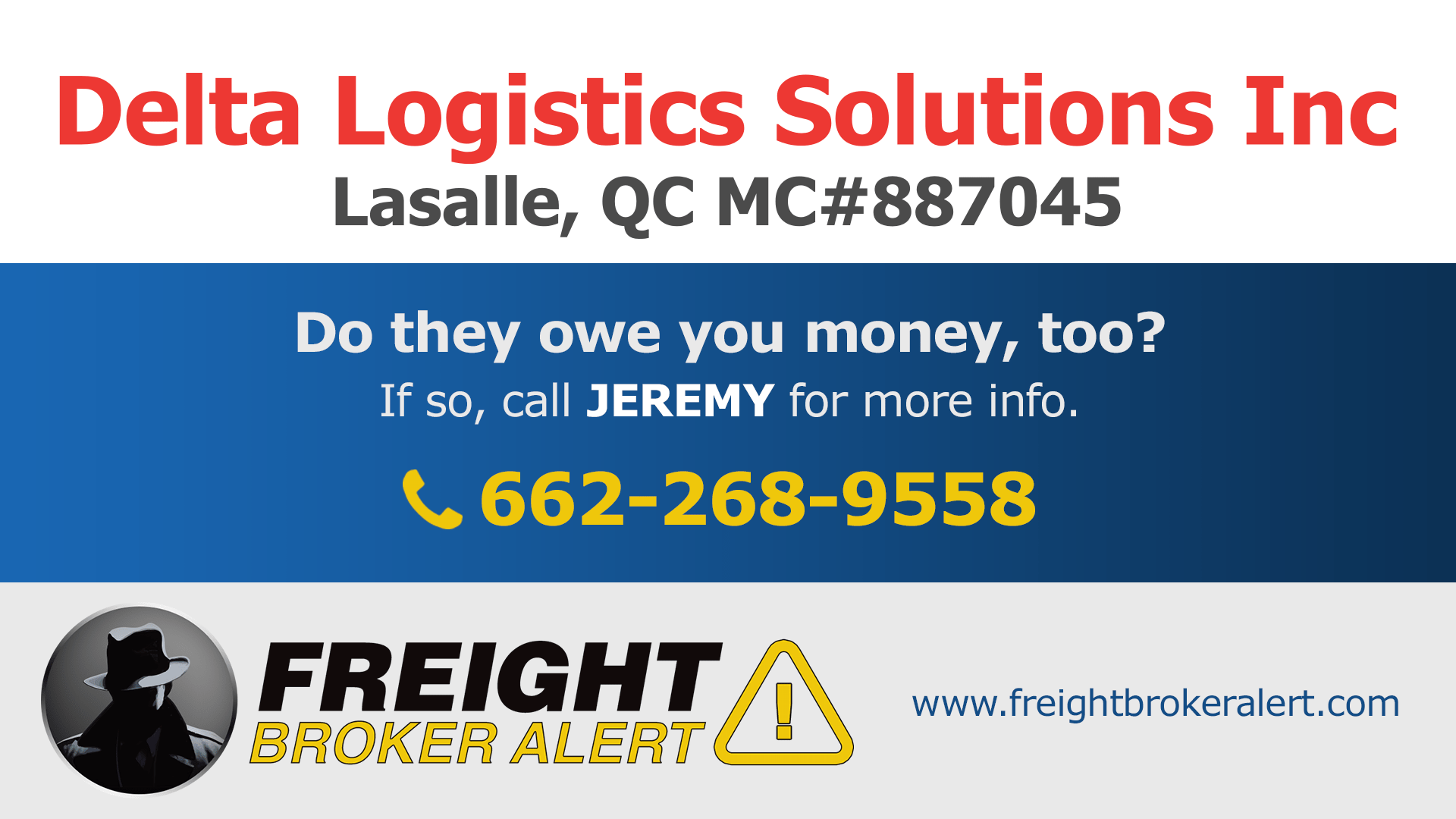 Delta Logistics Solutions Inc Freight Broker Alert