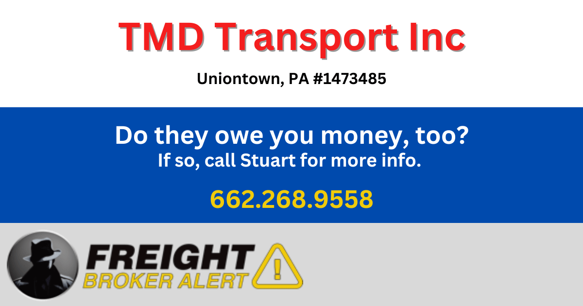 TMD Transport Inc Freight Broker Alert