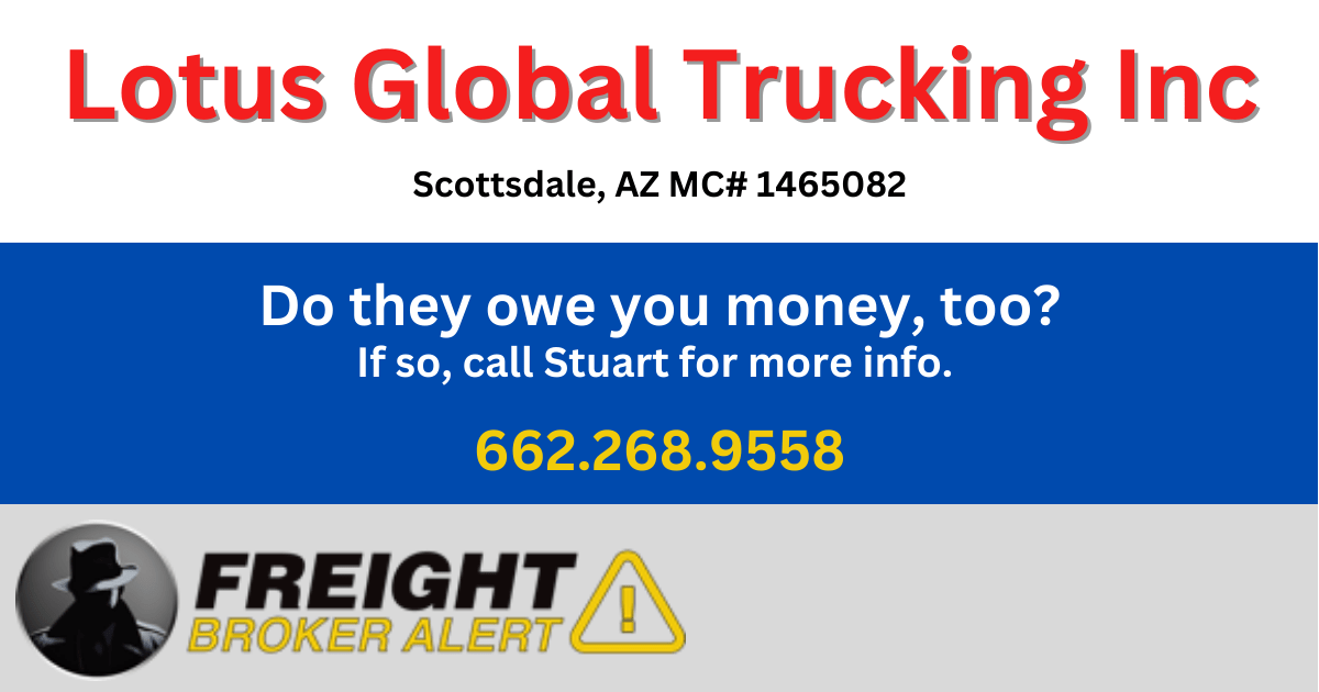 Lotus Global Trucking Inc Freight Broker Alert