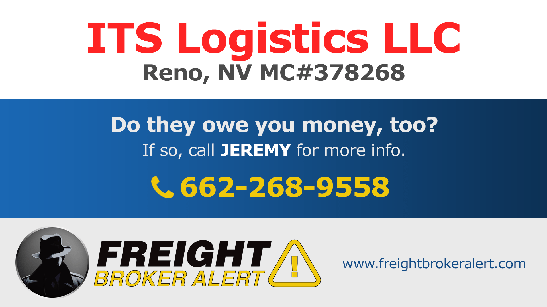 ITS Logistics LLC Freight Broker Alert