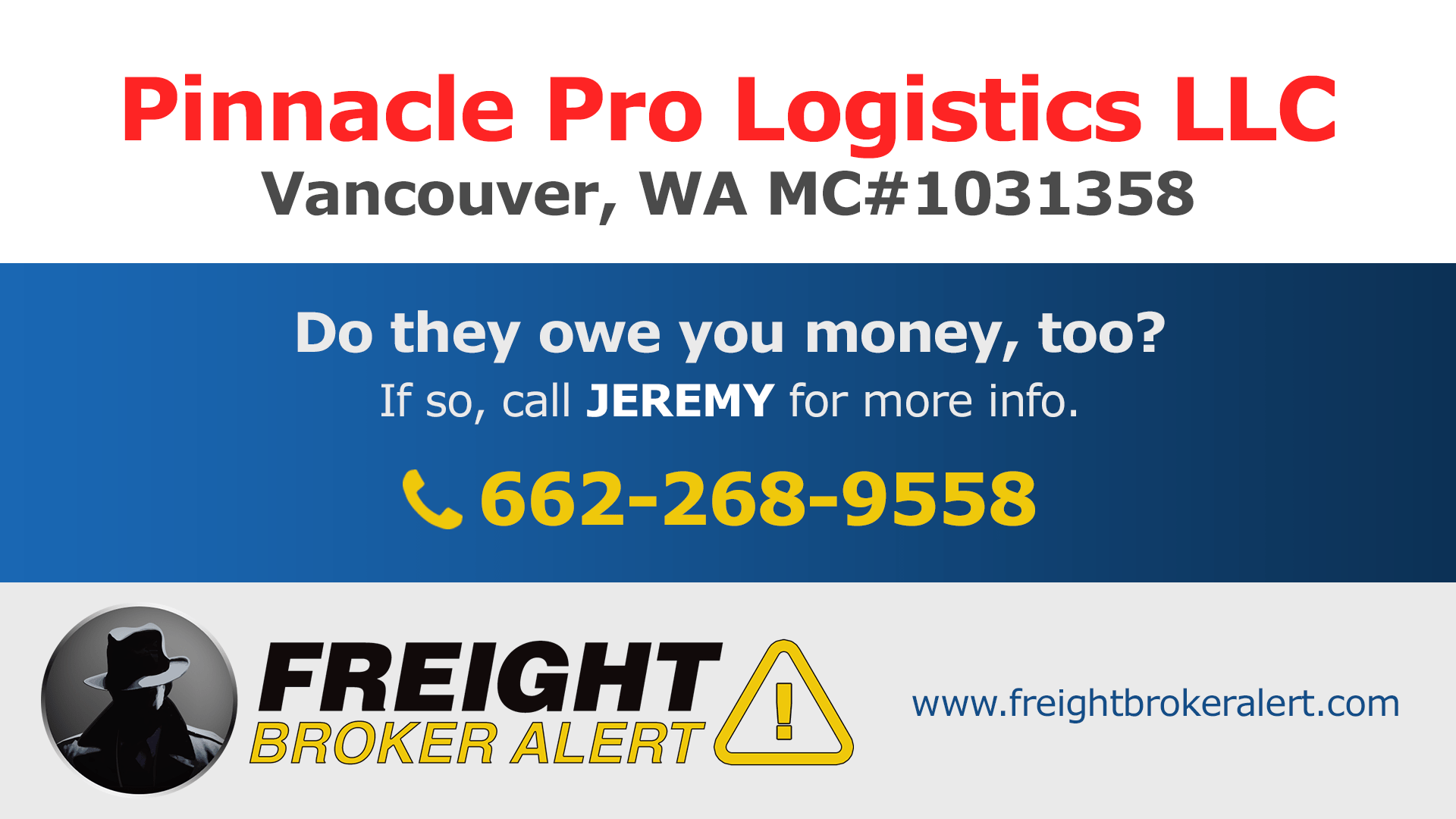 Pinnacle Pro Logistics LLC Freight Broker Alert